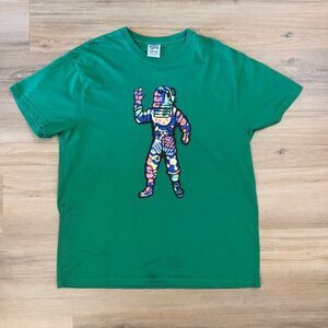 Billionaire Boys Club BBC Green Shirt Size XXL Astronaut Peace Sign Graphic Rap